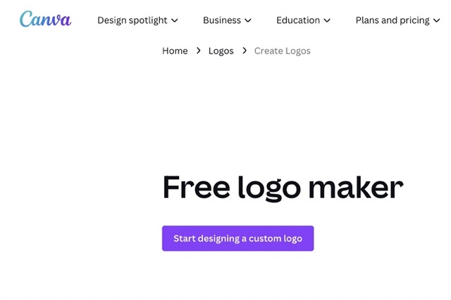 canva creating logo interface